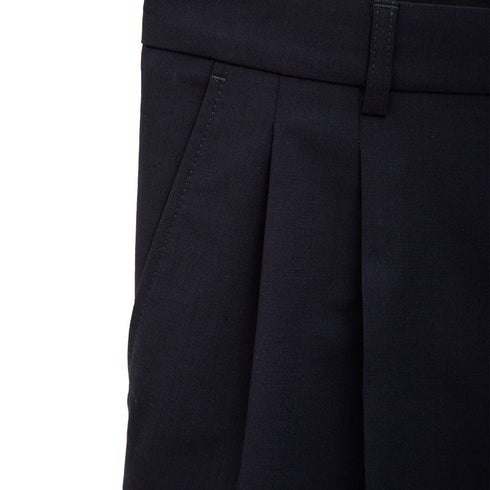 Norse Projects Benn Relaxed Light Wool Pleated Short Dark Navy N35-06127004 Degli Uberti